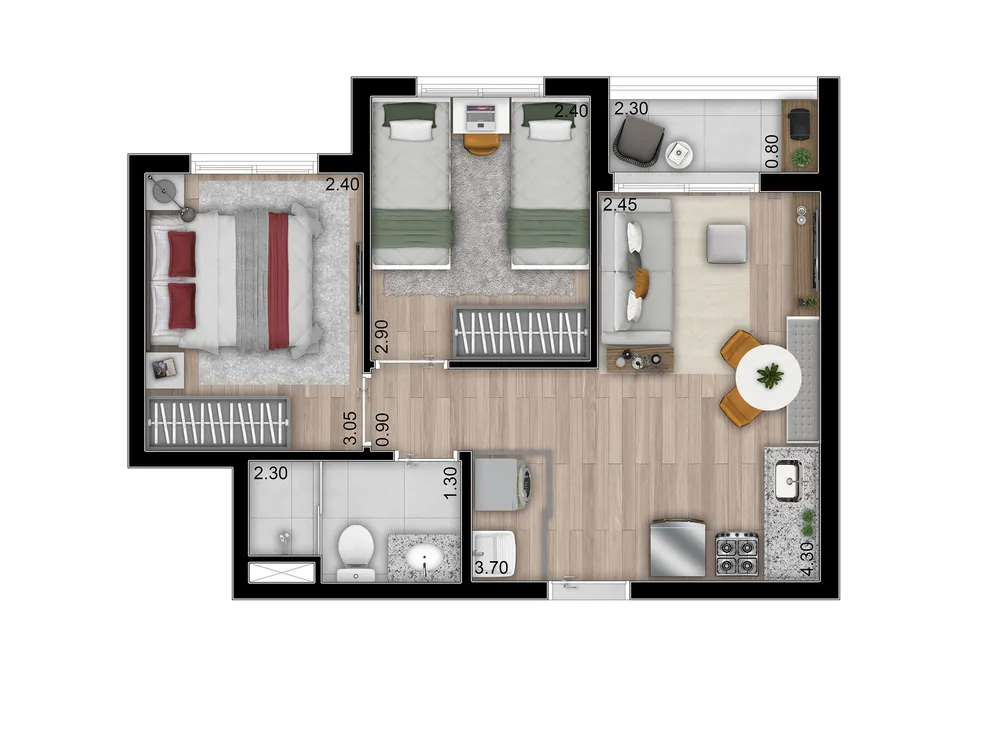 Apartamento, 1 quarto, 33 m² - Foto 8