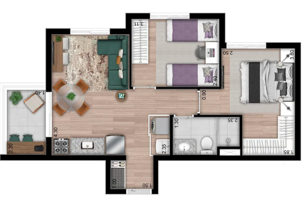 Apartamento, 1 quarto, 33 m² - Foto 9