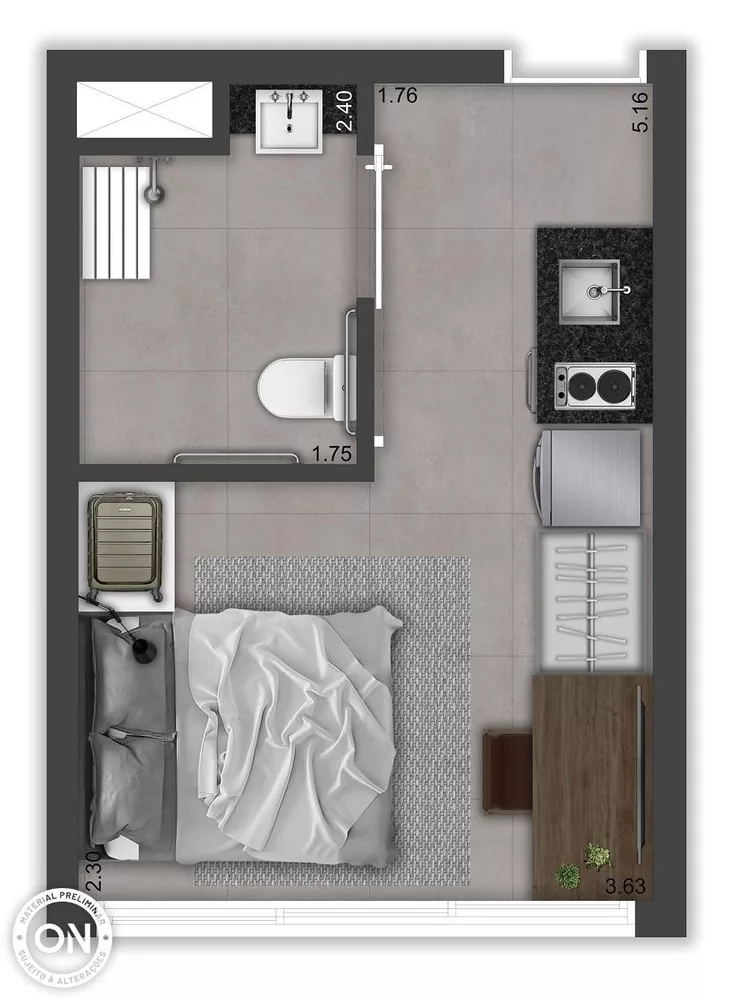 Apartamento, 1 quarto, 24 m² - Foto 1