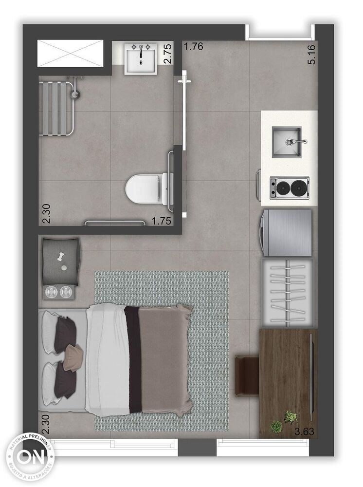 Apartamento, 1 quarto, 24 m² - Foto 9