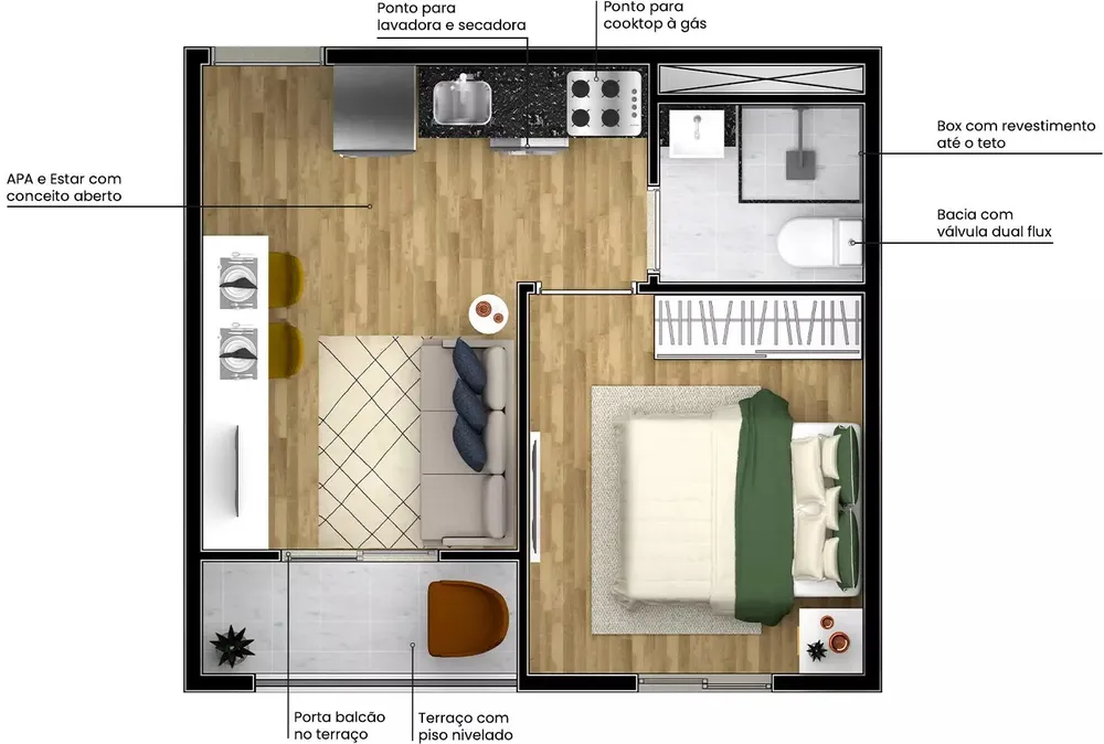 Apartamento, 1 quarto, 28 m² - Foto 5