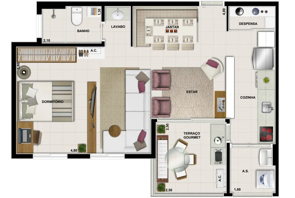 Apartamento, 2 quartos, 58 m² - Foto 6