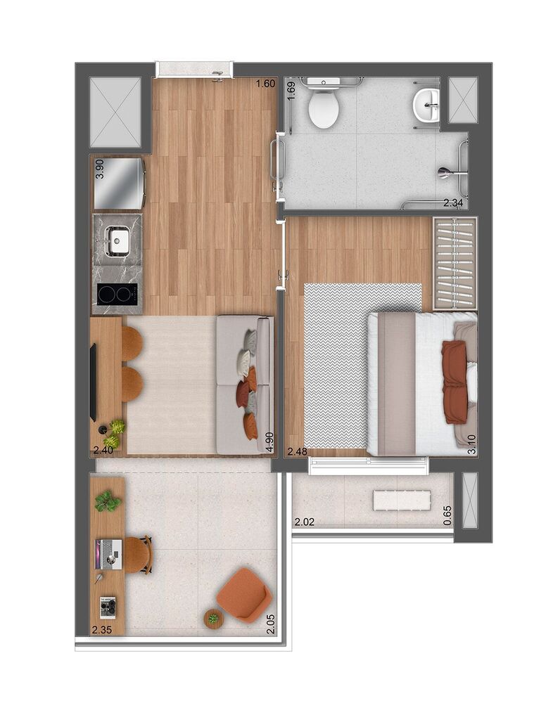 Casa, 1 quarto, 39 m² - Foto 6
