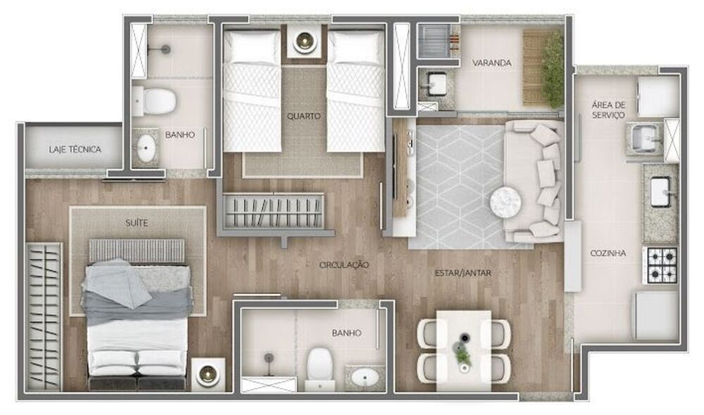 Apartamento, 2 quartos, 50 m² - Foto 3