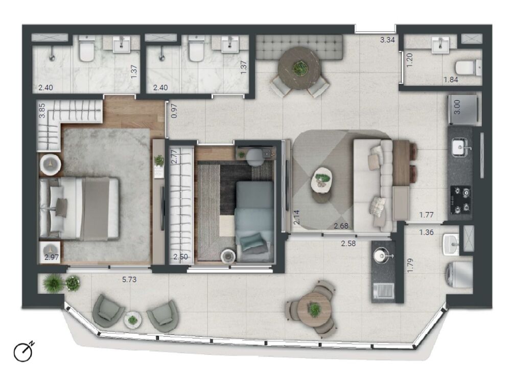 Apartamento, 3 quartos, 106 m² - Foto 2
