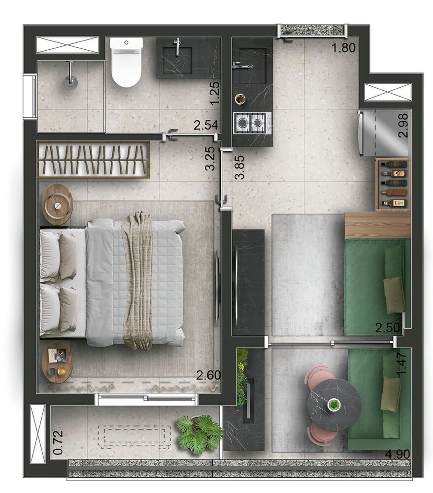 Apartamento, 1 quarto, 30 m² - Foto 2