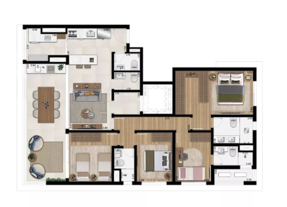 Apartamento, 4 quartos, 151 m² - Foto 2