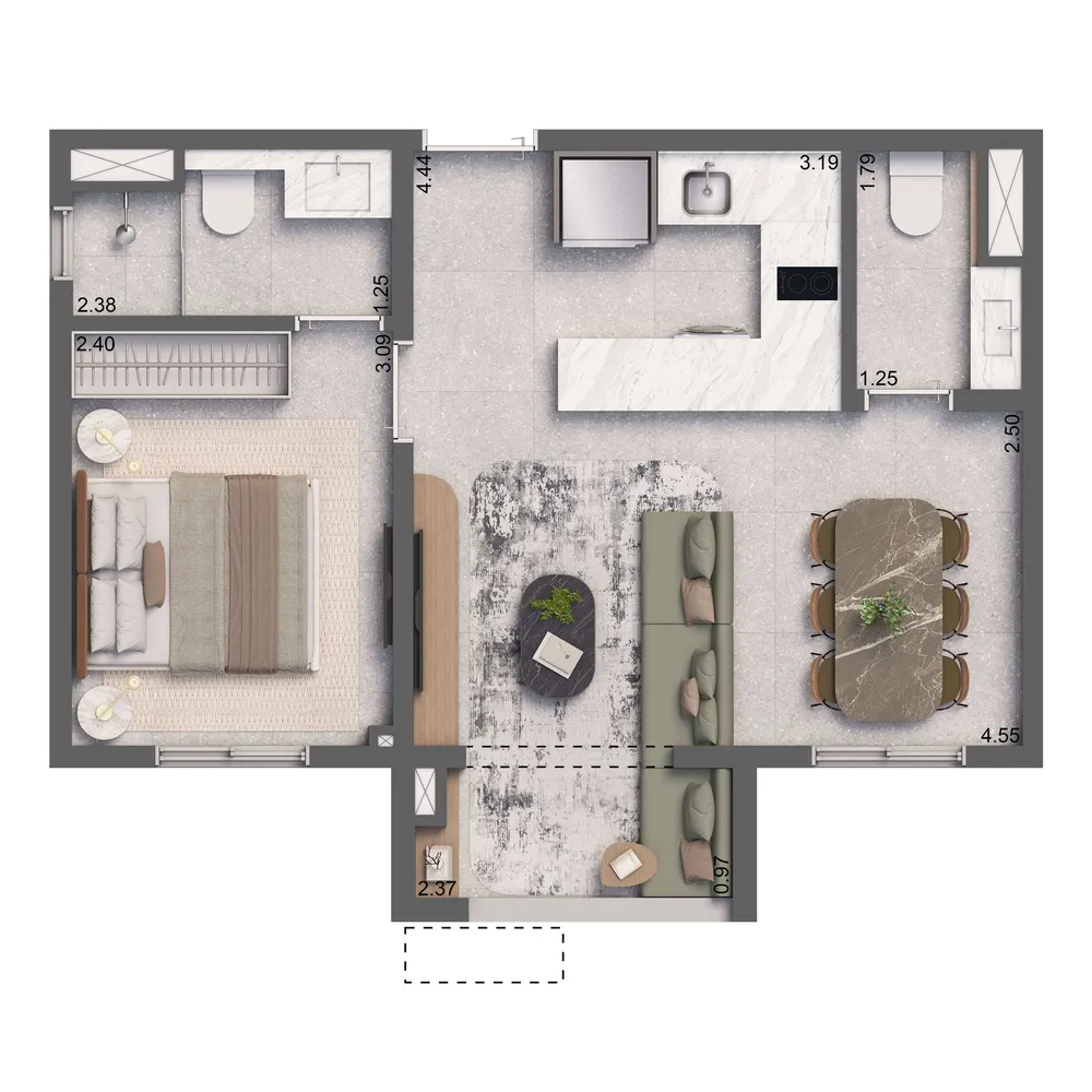 Apartamento, 1 quarto, 24 m² - Foto 3