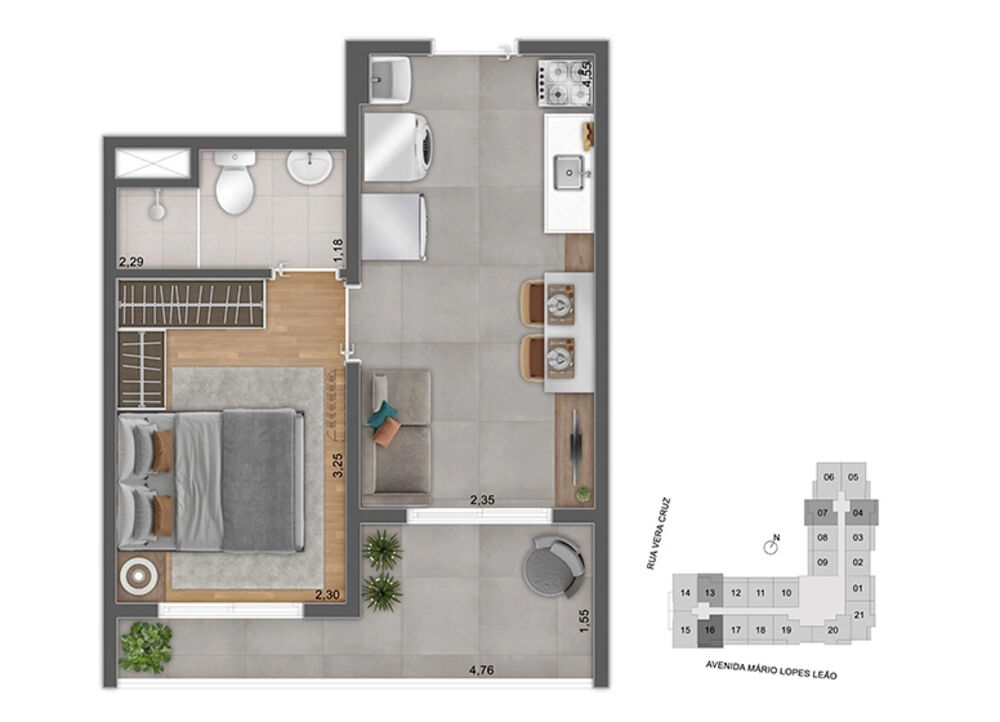 Apartamento, 1 quarto, 28 m² - Foto 7