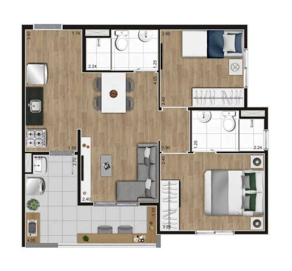 Apartamento, 2 quartos, 50 m² - Foto 5