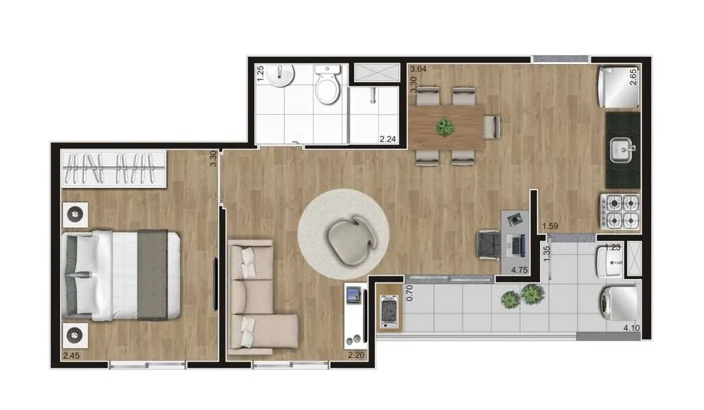 Apartamento, 2 quartos, 50 m² - Foto 4