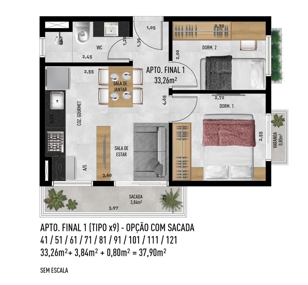 Apartamento, 1 quarto, 31 m² - Foto 7