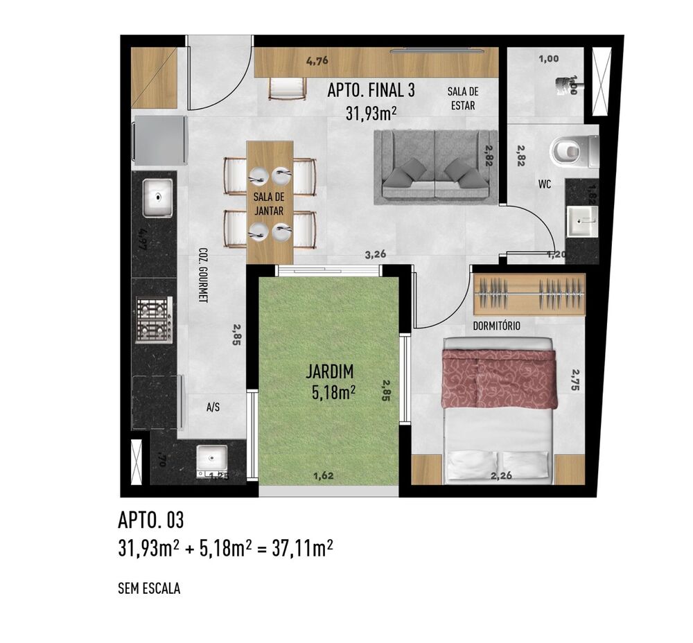 Casa, 1 quarto, 36 m² - Foto 17