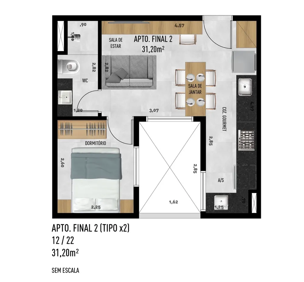 Casa, 1 quarto, 36 m² - Foto 21