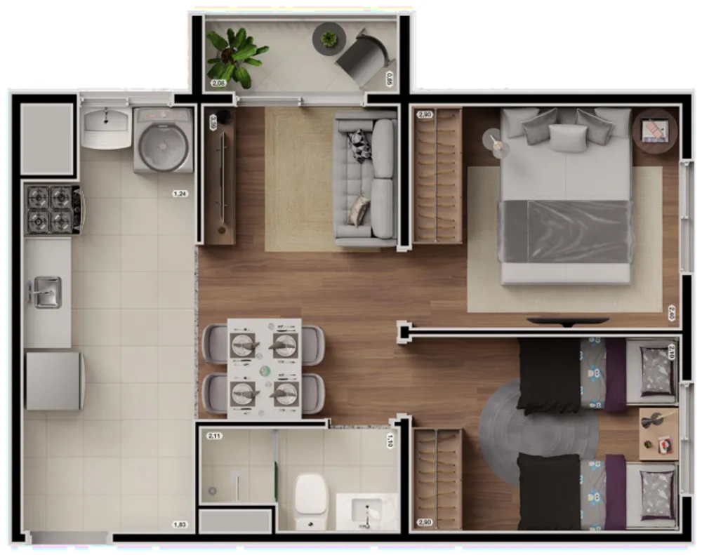 Apartamento, 2 quartos, 42 m² - Foto 16