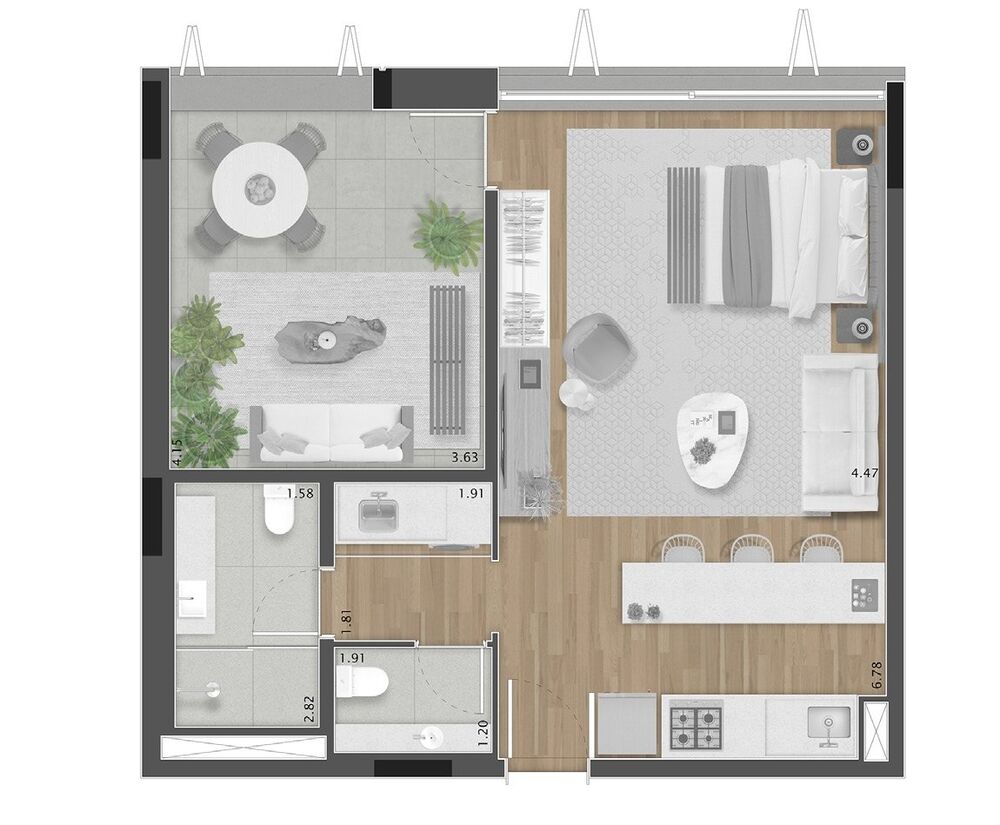 Apartamento, 1 quarto, 70 m² - Foto 8