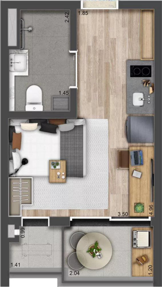 Apartamento, 1 quarto, 24 m² - Foto 2