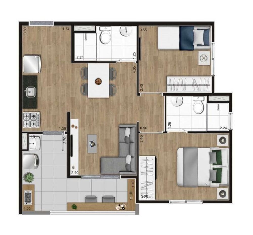 Apartamento, 2 quartos, 39 m² - Foto 9