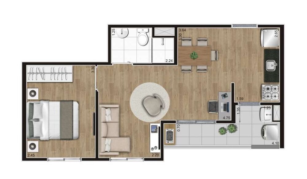 Apartamento, 2 quartos, 39 m² - Foto 7