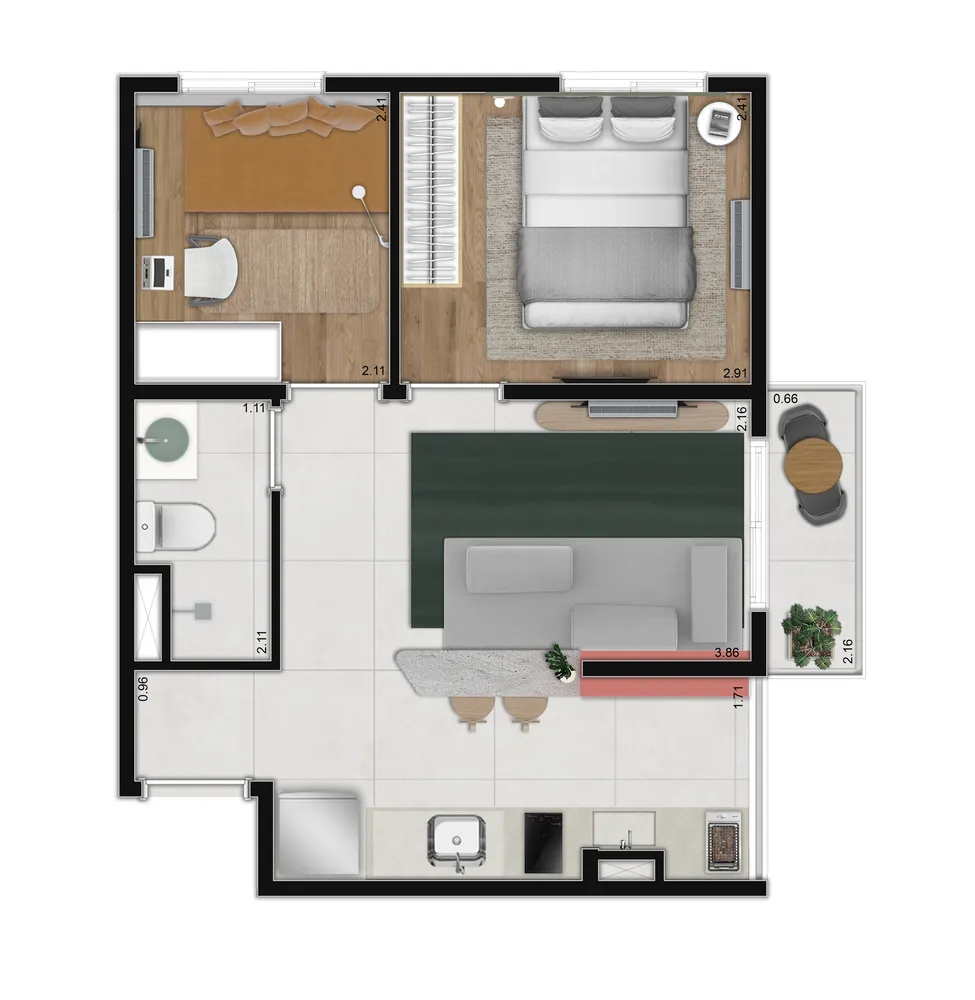 Apartamento, 2 quartos, 37 m² - Foto 4