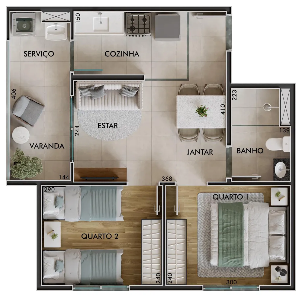 Apartamento, 2 quartos, 42 m² - Foto 1