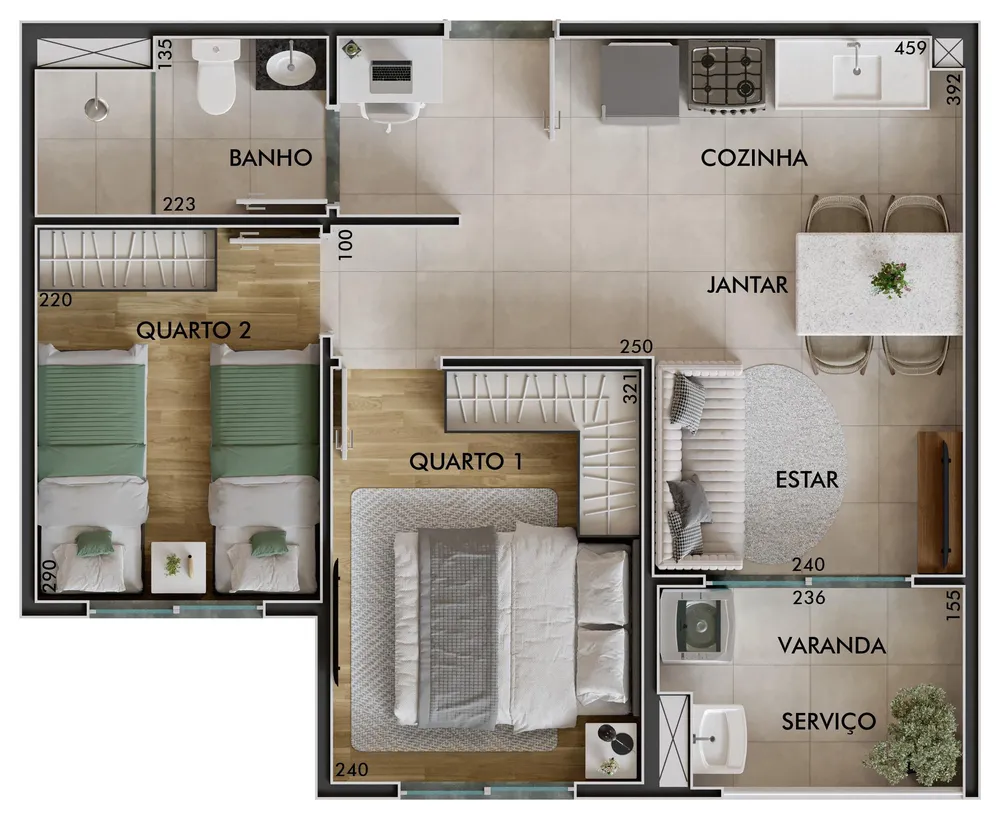 Apartamento, 2 quartos, 42 m² - Foto 3