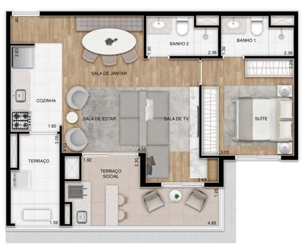 Apartamento, 2 quartos, 63 m² - Foto 4