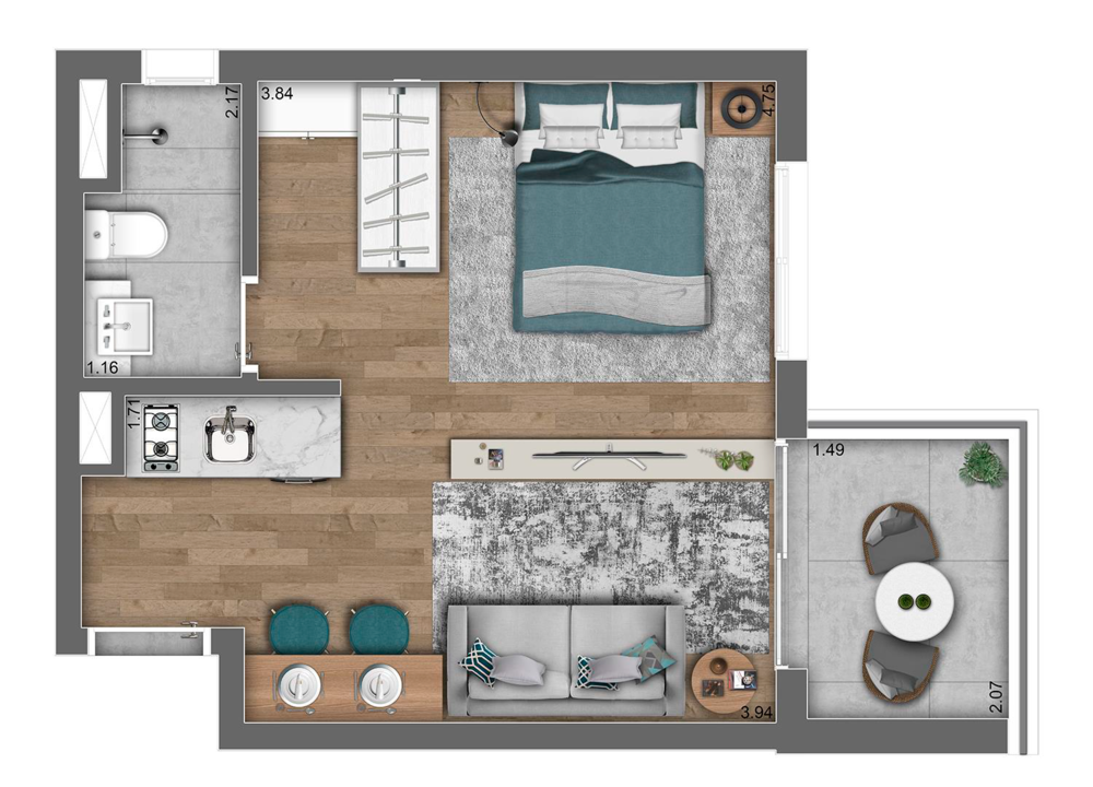 Apartamento, 1 quarto, 29 m² - Foto 4