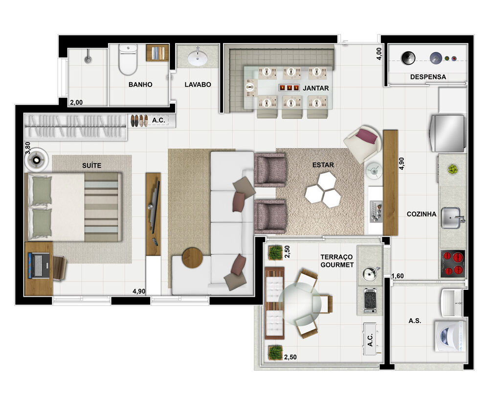 Apartamento, 3 quartos, 58 m² - Foto 7