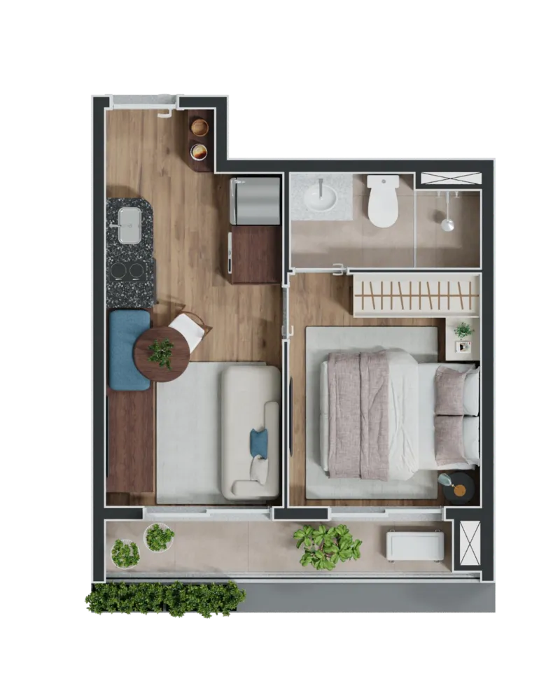 Apartamento, 1 quarto, 33 m² - Foto 3