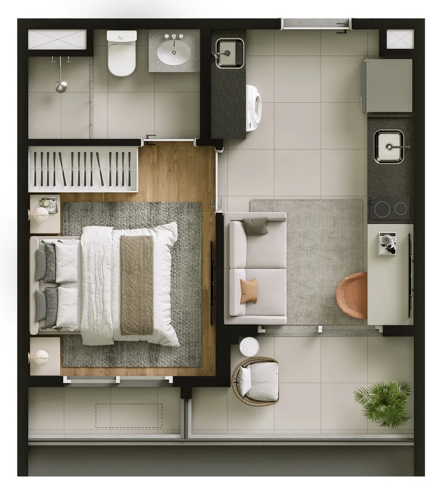 Apartamento, 1 quarto, 26 m² - Foto 6