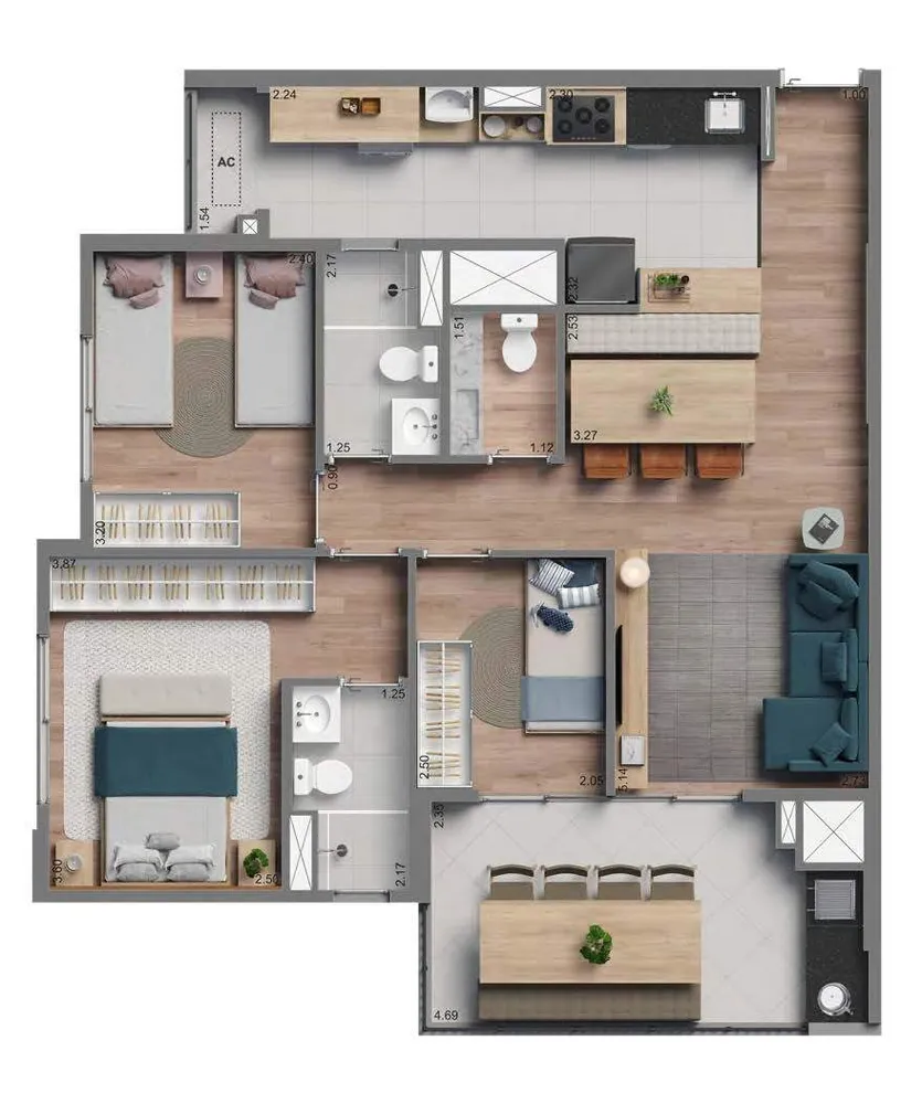 Apartamento, 3 quartos, 83 m² - Foto 3