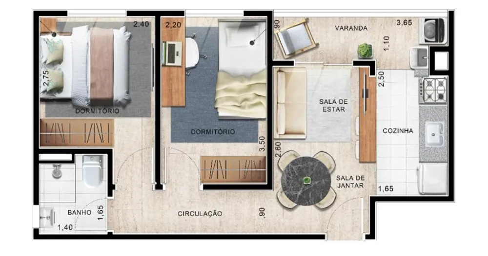 Apartamento, 1 quarto, 40 m² - Foto 1