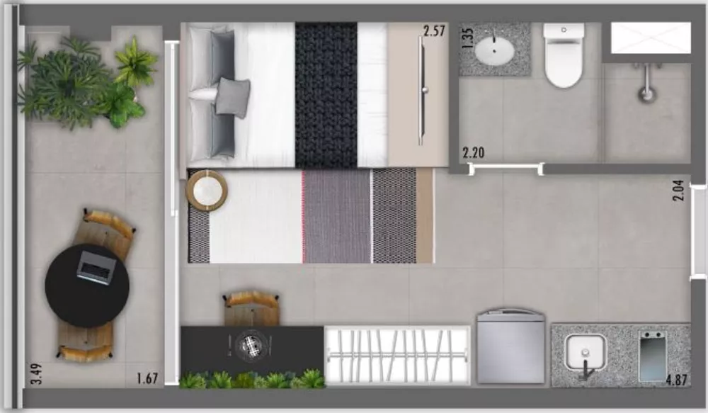 Apartamento, 1 quarto, 16 m² - Foto 3