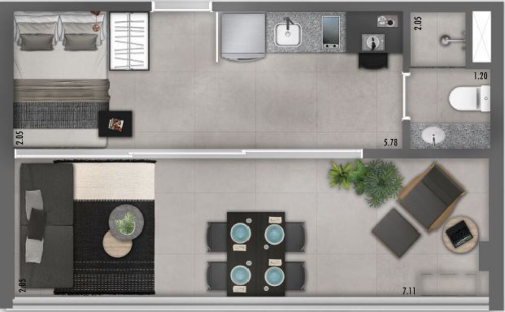 Apartamento, 1 quarto, 16 m² - Foto 9