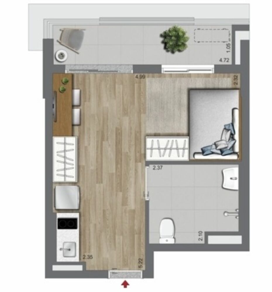 Apartamento, 1 quarto, 33 m² - Foto 10