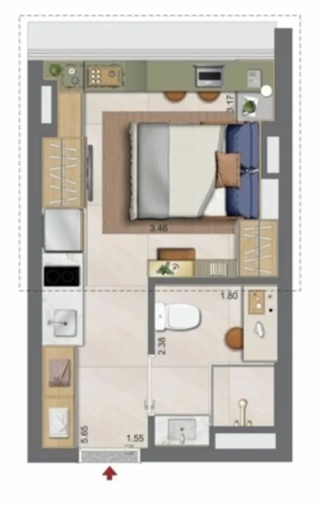 Apartamento, 1 quarto, 33 m² - Foto 4