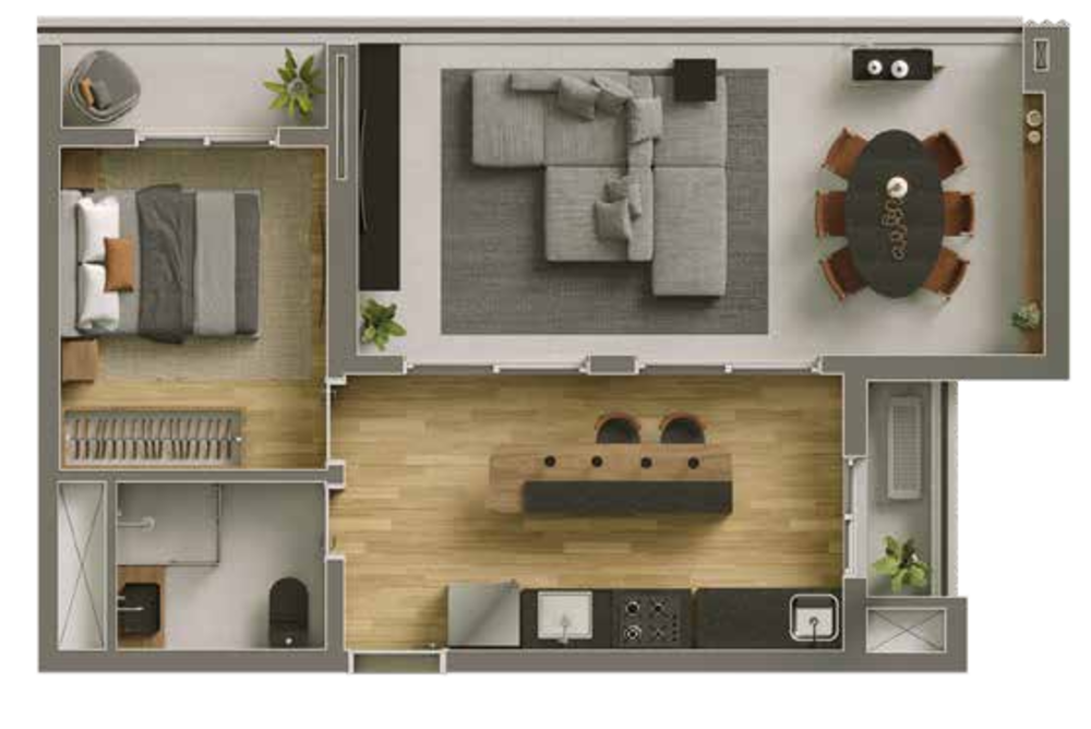 Apartamento à venda com 1 quarto, 55m² - Foto 2