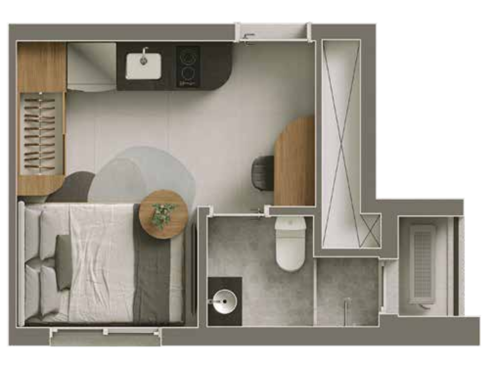 Apartamento à venda com 1 quarto, 55m² - Foto 1