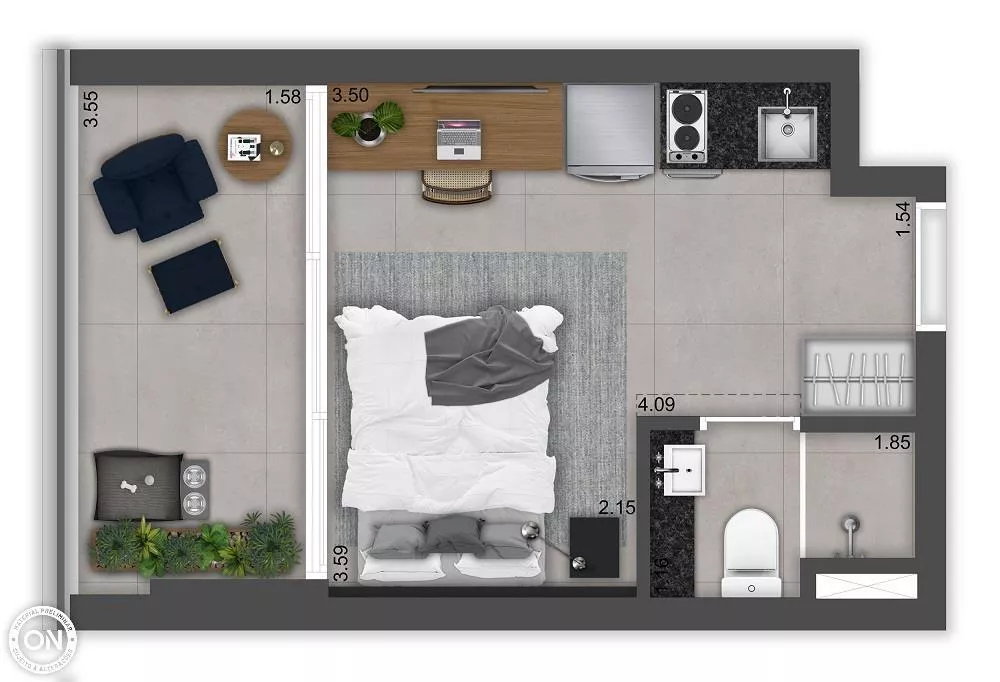 Casa, 1 quarto, 45 m² - Foto 6
