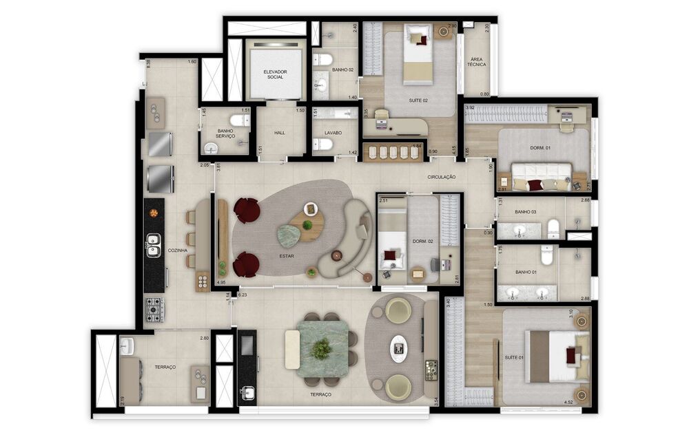 Apartamento, 4 quartos, 159 m² - Foto 3