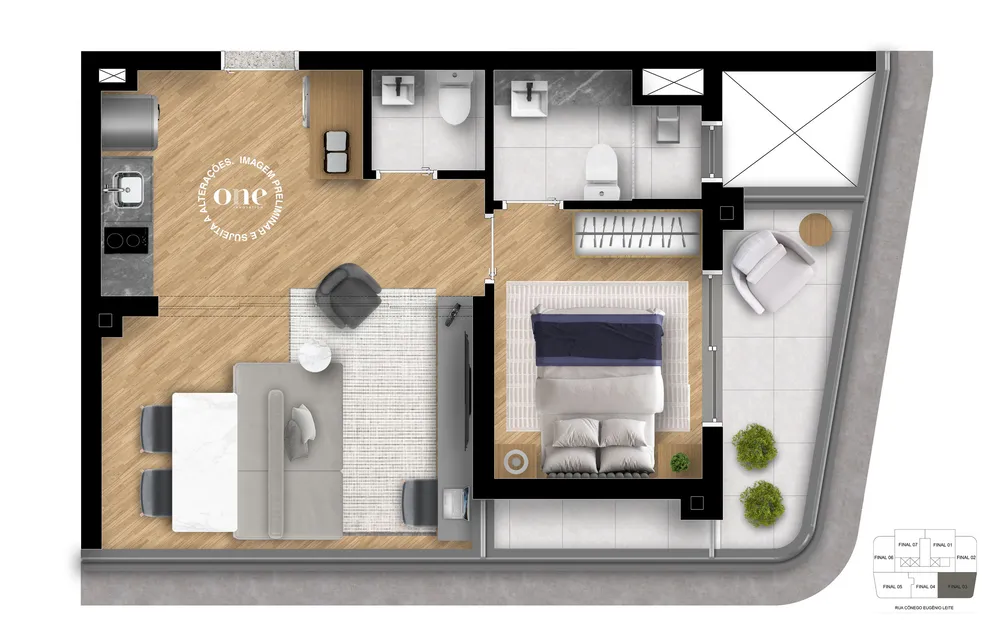 Apartamento, 1 quarto, 42 m² - Foto 12
