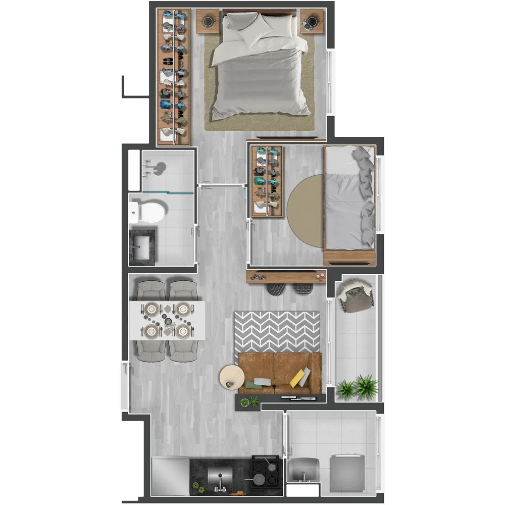 Apartamento, 2 quartos, 39 m² - Foto 6