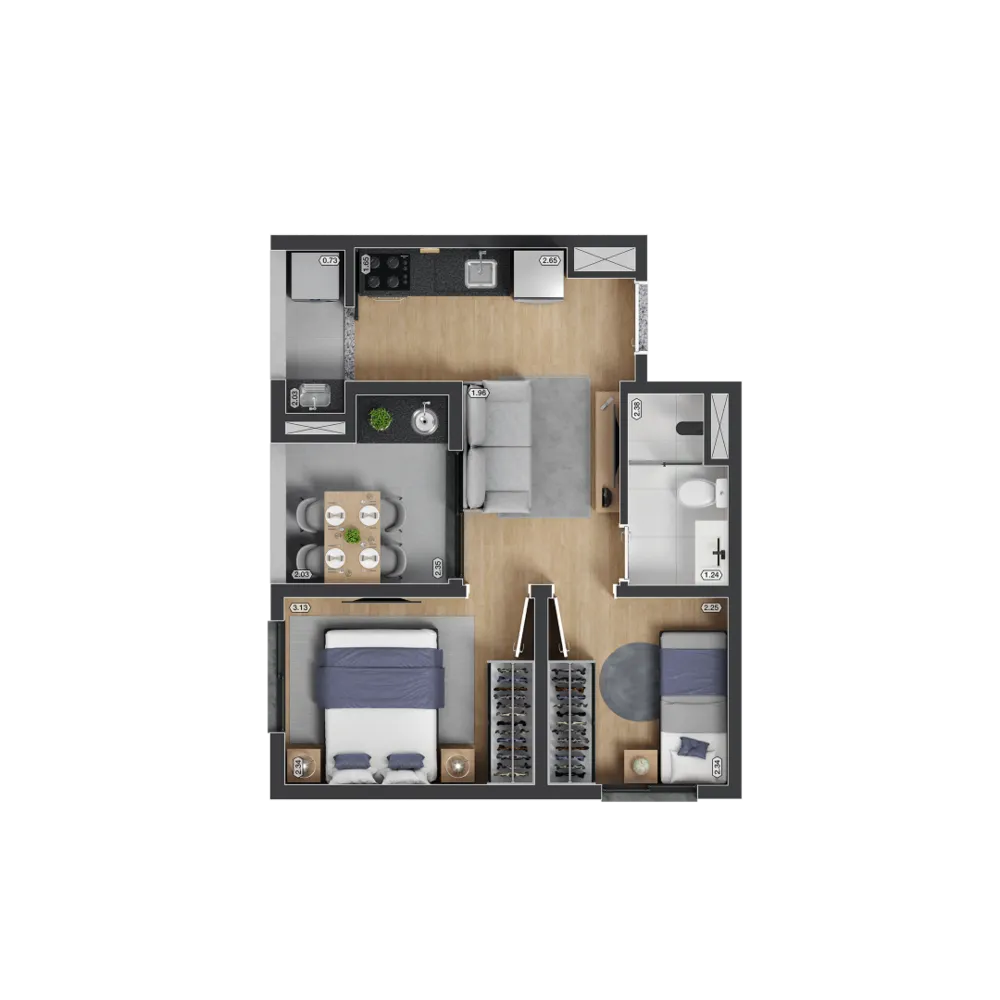 Apartamento, 2 quartos, 38 m² - Foto 4