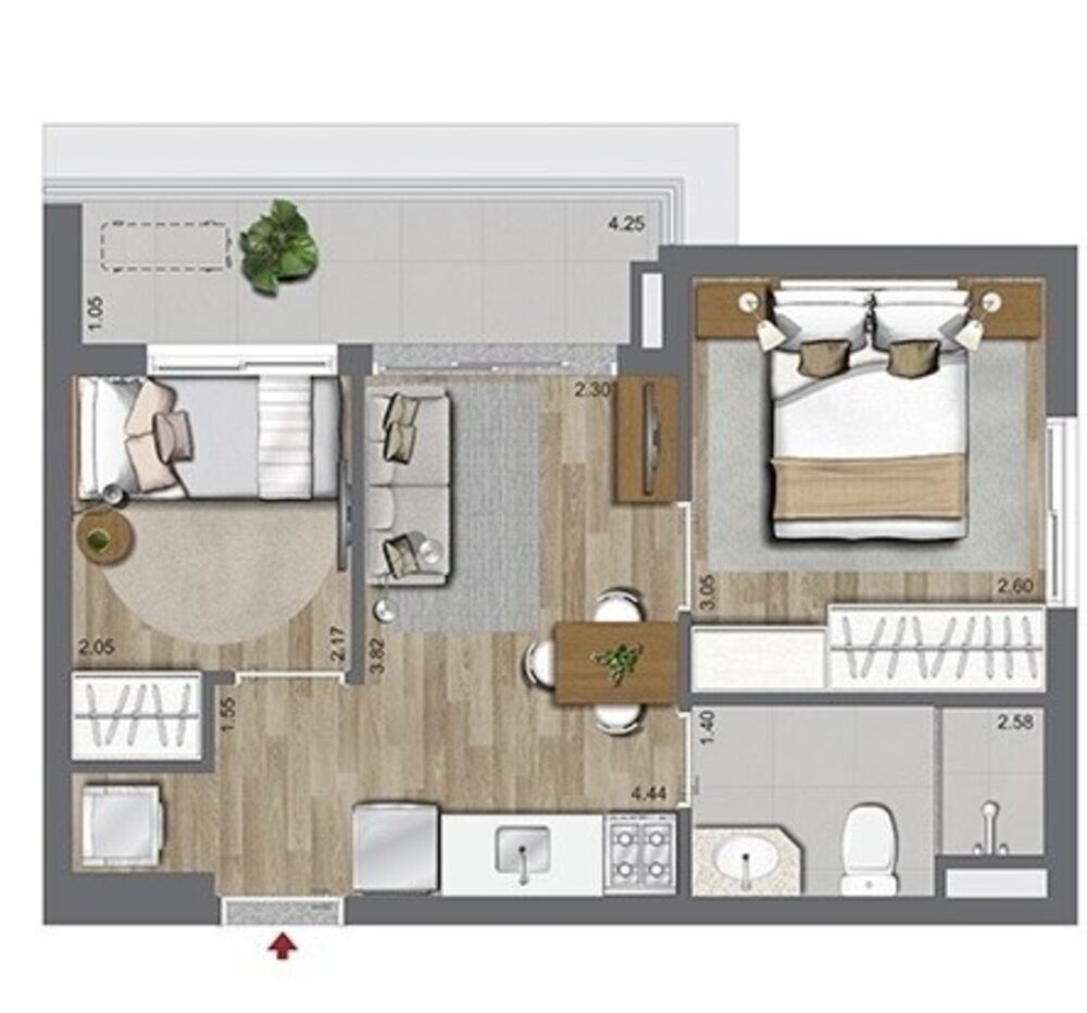 Apartamento, 2 quartos, 41 m² - Foto 3