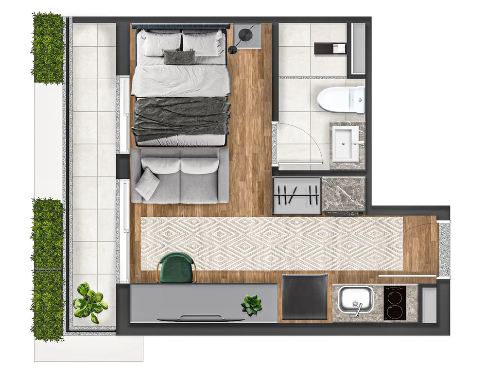 Apartamento, 1 quarto, 33 m² - Foto 4