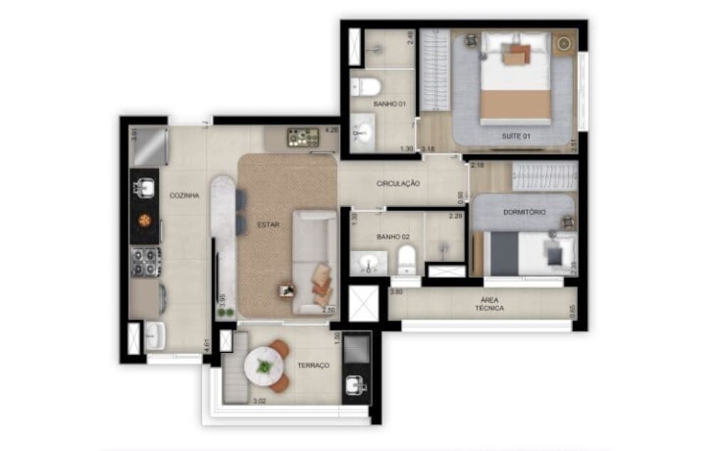 Apartamento, 1 quarto, 26 m² - Foto 3