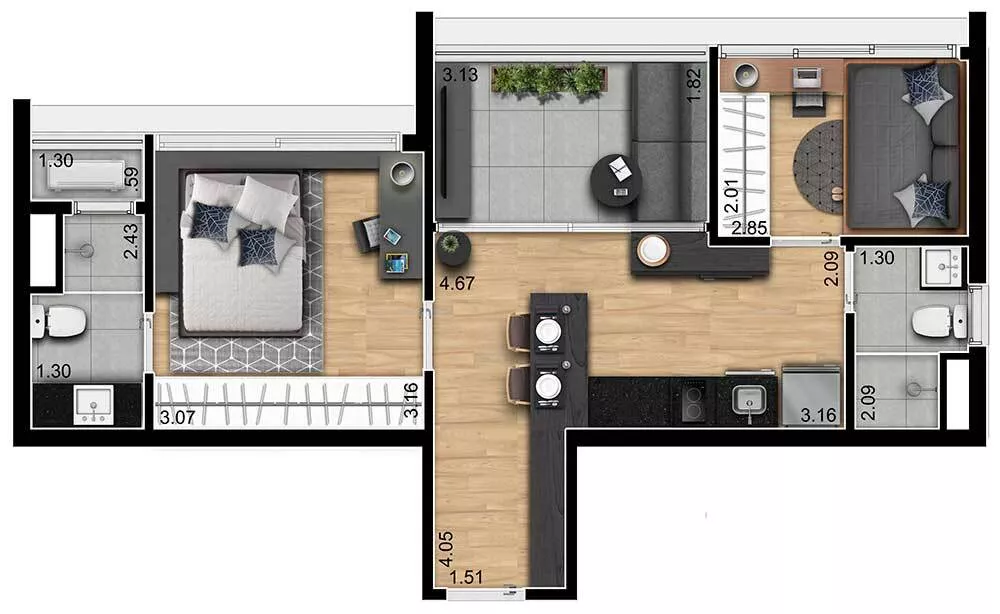 Apartamento, 2 quartos, 38 m² - Foto 10