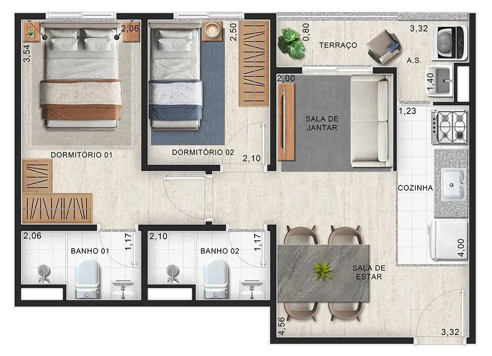 Apartamento, 2 quartos, 37 m² - Foto 4
