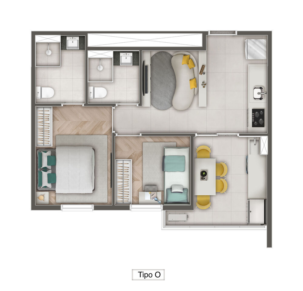 Apartamento, 2 quartos, 45 m² - Foto 10